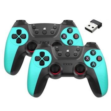 Picture of KM-029 2.4G One for Two Doubles Wireless Controller Support PC/Linux/Android/TVbox (Mint Green)