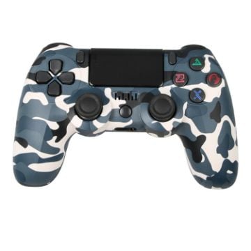 Picture of For PS4 Wireless Bluetooth Game Controller With Light Strip Dual Vibration Game Handle (Camouflage Blue)