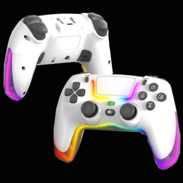 Picture of For PS4 Dazzle Color Light Wireless Bluetooth Grip (White)