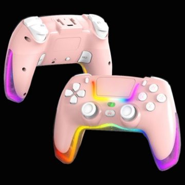 Picture of For PS4 Dazzle Color Light Wireless Bluetooth Grip (Pink)