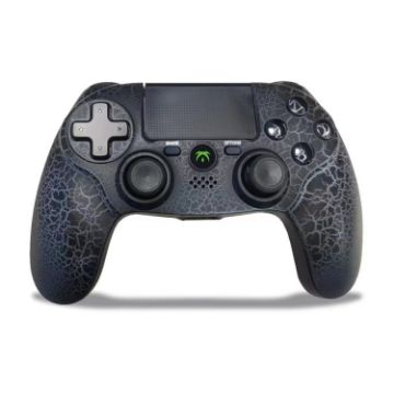 Picture of Crack Pattern RGB Light Wireless Game Controller for PS4/PC/Android/iOS (Black)