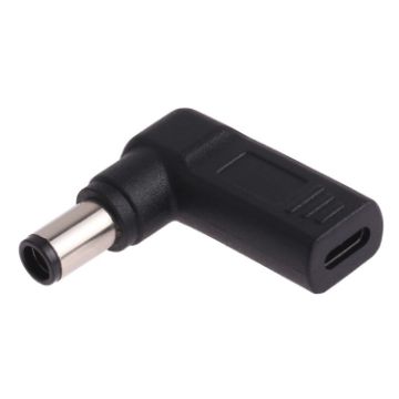 Picture of USB-C/Type-C Female to 7.4 x 5.0mm Male Plug Elbow Adapter Connector for Dell Laptops
