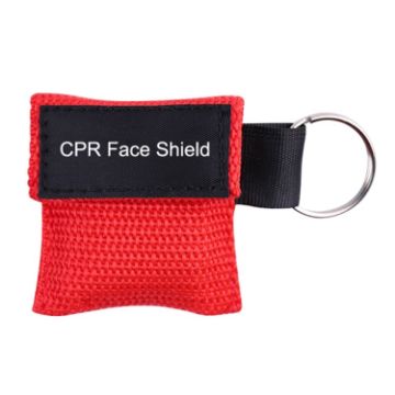 Picture of CPR Emergency Face Shield Mask Key Ring Breathing Mask (Red)