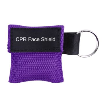 Picture of CPR Emergency Face Shield Mask Key Ring Breathing Mask (Purple)