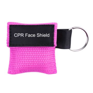 Picture of CPR Emergency Face Shield Mask Key Ring Breathing Mask (Pink)