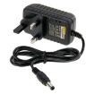 Picture of UK Plug AC 100-240V to DC 12V 1A Power Adapter, Tips: 5.5 x 2.1mm, Cable Length: about 90cm (Black)