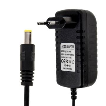Picture of EU Plug AC 100-240V to DC 24V 1.5A Power Adapter, Tips: 5.5 x 2.1mm, Cable Length: about 1.2m (Black)