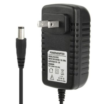 Picture of High Quality US Plug AC 100-240V to DC 12V 2A Power Adapter, Tips: 5.5 x 2.1mm, Cable Length: 1m (Black)