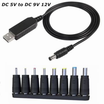 Picture of DC 5V to DC 9V 12V USB Voltage Step Up Converter Cable with 1A Step-up Volt Transformer Power Regulator Cable with LED Display