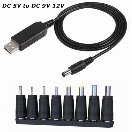 DC 5V to DC 9V 12V USB Voltage Step Up Converter Cable with LED Display - 1