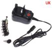 Picture of C5 3-12V 12W Adjustable Voltage Regulated Switch Power Supply Power Adapter Multifunction Charger With DC Tips (UK Plug)