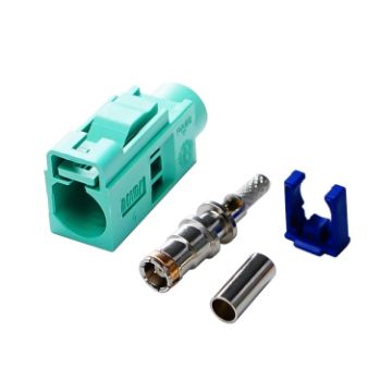 Picture of For RG174 Cable Fakra Radio Crimp Female Jack/Plug Connector with Phantom RF Coaxial (Fakra E)