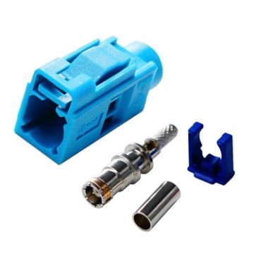 Picture of For RG174 Cable Fakra Radio Crimp Female Jack/Plug Connector with Phantom RF Coaxial (Fakra Z)