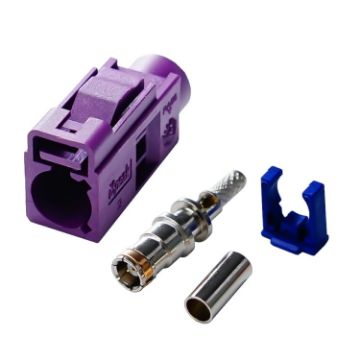 Picture of For RG174 Cable Fakra Radio Crimp Female Jack/Plug Connector with Phantom RF Coaxial (Fakra D)