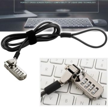 YF21067 Laptop Lock - Digital Device Anti-Theft Lock (Black) - 1