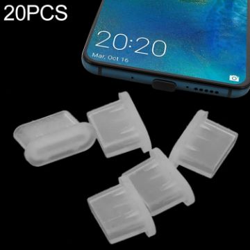 Picture of 20 PCS Silicone Anti-Dust Plugs for USB-C/Type-C Port (Transparent)