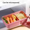 Picture of Square Microwaveable Lunch Box Hermetic Bento Box with Spoon Chopsticks (Pink)