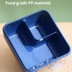 Picture of Rectangle Microwaveable Lunch Box Hermetic Bento Box with Spoon Chopsticks (Blue)