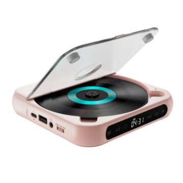 Picture of Kecag KC-918 Bluetooth CD Player Rechargeable Touchscreen Headphone Small Music Walkman (Pink)