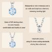 Picture of S925 Sterling Silver Platinum Plated Blue Moissanite Necklace (MSN031)