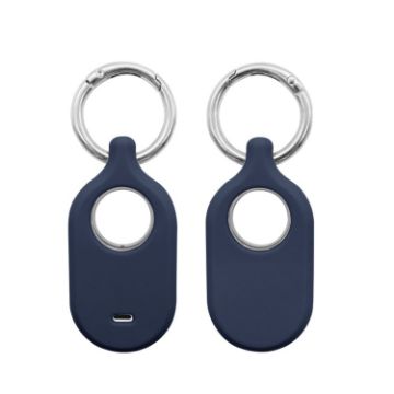 Picture of For Samsung Galaxy SmartTag2 With Key Ring Silicone Protective Case, Style: Round Buckle Deep Blue