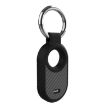 Picture of For Samsung Galaxy SmartTag 2 TPU Carbon Fiber Half Wrap Keychain Case (Black)