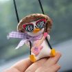 Picture of Car Cartoon Duck Rear View Mirror Interior Pendant (Drink Glasses Pink Hat Duck)