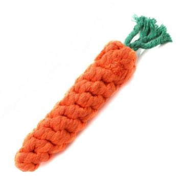 Picture of Carrot Dog Toys Teething Cotton Rope Sturdy And Bite Resistant Hand-Woven Pet Supplies, Size: 19x3cm
