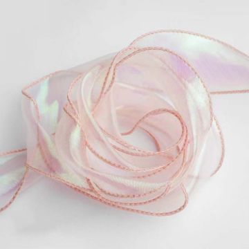 Picture of 4cm x 9m Champagne Pink Symphony Fishtail Yarn Flower Cake Baking Packaging Ribbon Lace Decorative Webbing