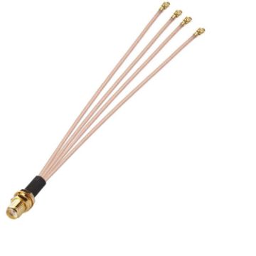 Picture of 1 In 4 IPX To SMAK RG178 Pigtail WIFI Antenna Extension Cable Jumper (20cm)