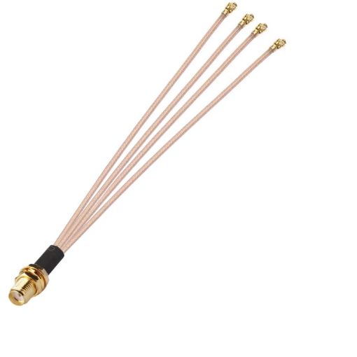 Picture of 1 In 4 IPX To SMAK RG178 Pigtail WIFI Antenna Extension Cable Jumper (15cm)