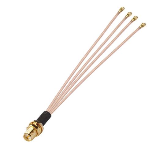 Picture of 1 In 4 IPX To RPSMAK RG178 Pigtail WIFI Antenna Extension Cable Jumper (20cm)