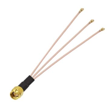 Picture of 1 In 3 IPX To SMAJ RG178 Pigtail WIFI Antenna Extension Cable Jumper (15cm)