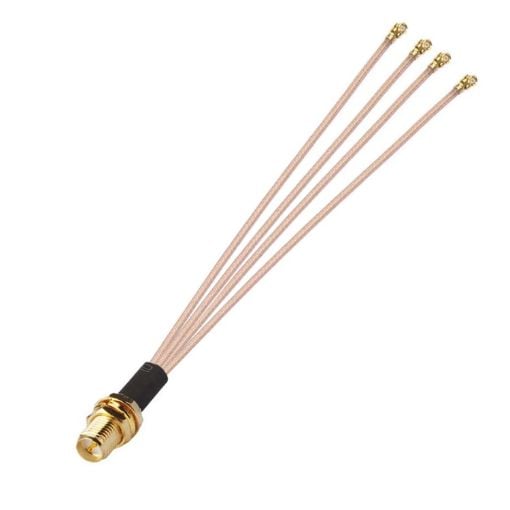 Picture of 1 In 4 IPX To RPSMAK RG178 Pigtail WIFI Antenna Extension Cable Jumper (15cm)