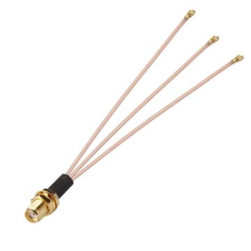 Picture of 1 In 3 IPX To SMAK RG178 Pigtail WIFI Antenna Extension Cable Jumper (20cm)
