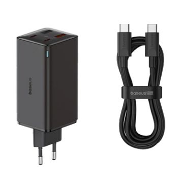 Picture of Baseus GaN6 Pro 100W 2 x USB-C/Type-C + 2 x USB Fast Charger, EU Plug (Black)