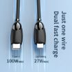 Picture of 1.2m 100W USB-C/Type-C to USB-C/Type-C + 8 Pin Fast Charging Data Cable (Black)