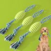 Picture of Dog Teething Toy Knot Pet Bite Resistant Teeth Cleaning Cotton Rope Ball (Pink)