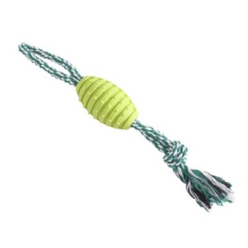 Picture of Dog Teething Toy Knot Pet Bite Resistant Teeth Cleaning Cotton Rope Ball (Green)