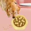 Picture of Bone Shape Dog Slow Food Bowl Dog Food Pot Pet Feeder (Wheat Yellow)