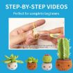 Picture of 4pcs/Set Large Cactus Crochet Starter Kit for Beginners with Step-by-Step Video Tutorials
