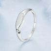 Picture of S925 Sterling Silver Platinum-Plated Interlocking Simple Ring, Size: No.8 (BSR529)