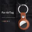Picture of For AirTag Shockproof Anti-scratch Leather Protective Case Cover with Hang Loop Key Chain (Rose Red)