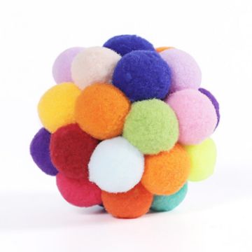 Picture of 6cm Pet Toys Sound Ball Plush Self-Help Relief Bite Resistant Teething Cats And Dog Toy Balls (Colorful)