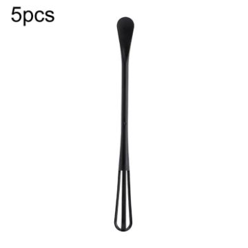 Picture of 5pcs Household Mini Whisk With Small Spoon Kitchen Multifunctional Stirring Stick (Black)