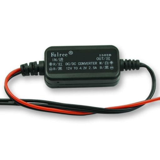 Fulree 12V to 4.2V 2.5A Vehicle Power Supply - Ultra Thin Step-Down Converter - 1