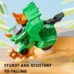 Picture of 2 In 1 Dinosaur Transforming Engineering Car Inertial Automatic Crash Toy, Color: Motorcycle-Velociraptor Yellow