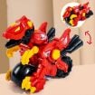 Picture of 2 In 1 Dinosaur Transforming Engineering Car Inertial Automatic Crash Toy, Color: Motorcycle-Velociraptor Red