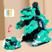 Picture of 2 In 1 Dinosaur Transforming Engineering Car Inertial Automatic Crash Toy, Color: Tank-T-Rex Green