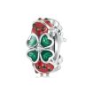 Picture of S925 Sterling Silver Zircon Silicone Ladybug Lucky Clover DIY Beads (SCC2725)
